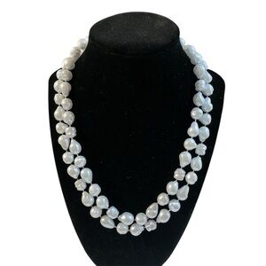 Avon simulated freshwater  Pearl rope Necklace cool lagoon blue NIB